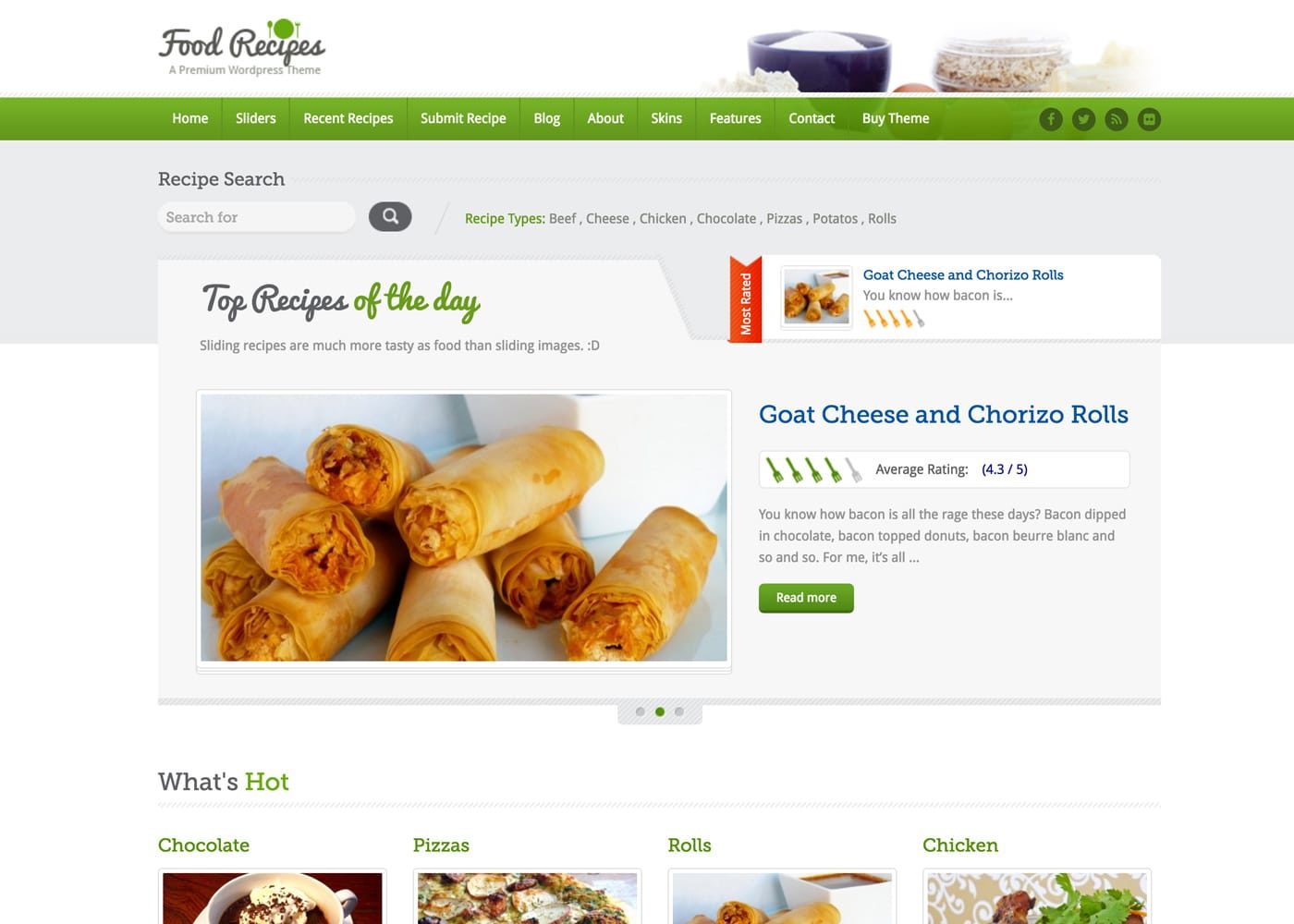 Food Recipes WordPress Theme