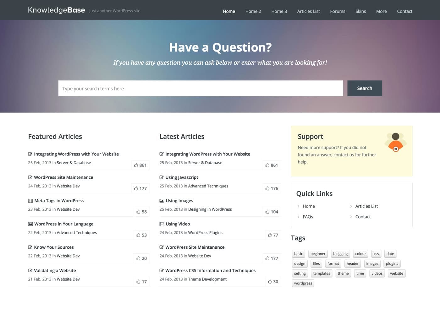 Knowledge Base WordPress Theme