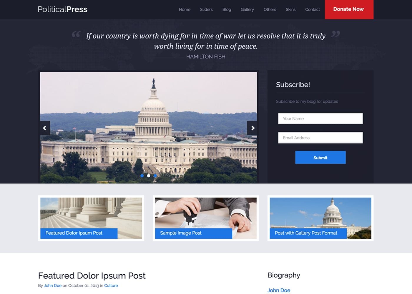 Political Press WordPress Theme