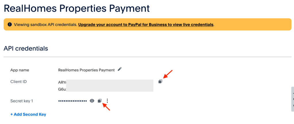 PayPal - API Credentials